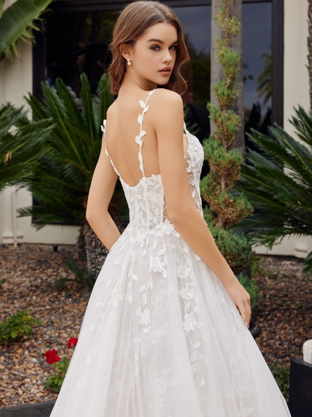 NEW WHITE___NUDE Tulle Illusion Neckline Wedding Dress Floor Length JE1062L